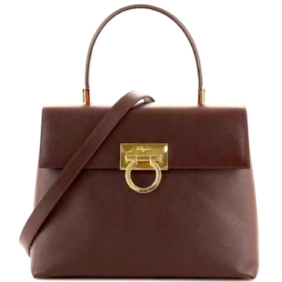 Salvatore Ferragamo Gancini Top Handle 2 way leather handbag - Picture 2 of 13